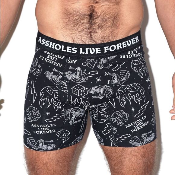 Assholes Live Forever Boxer Briefs Gr Skull/blk Snake/Wt Alf stay high NWT 3 Pk - Picture 3 of 9